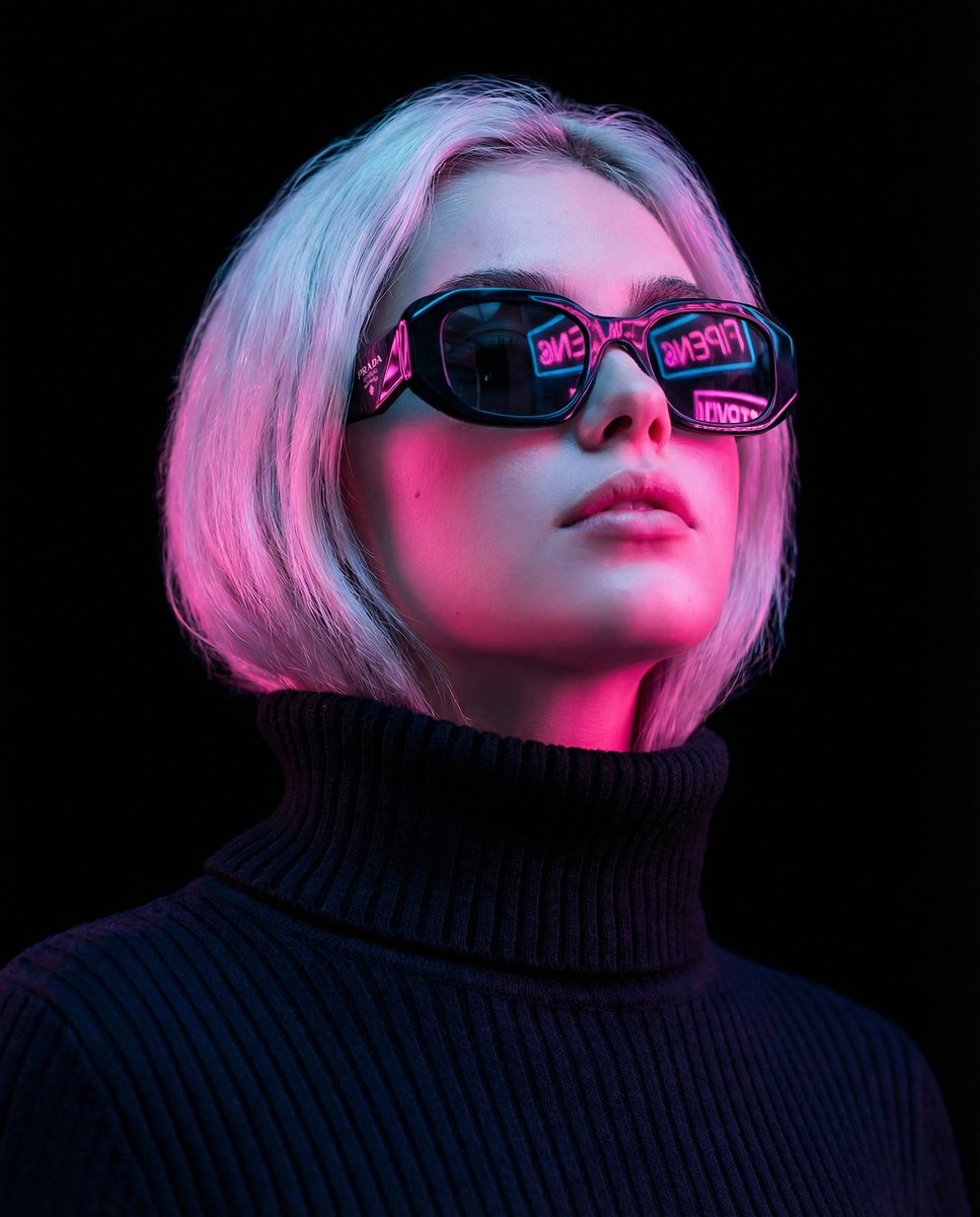 Cyber-Noir Stylized Portrait example