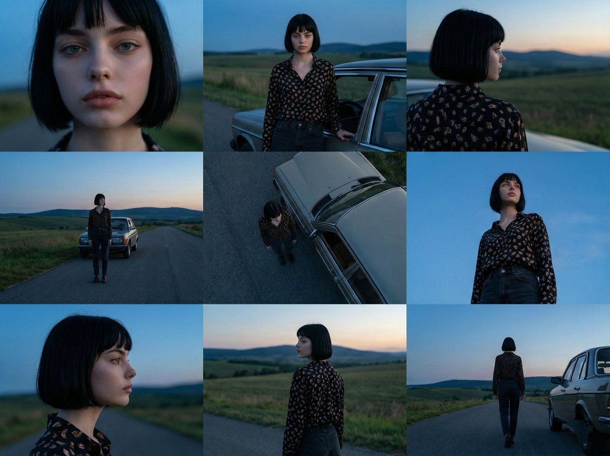 Cinematic 3x3 Grid Photo Series example