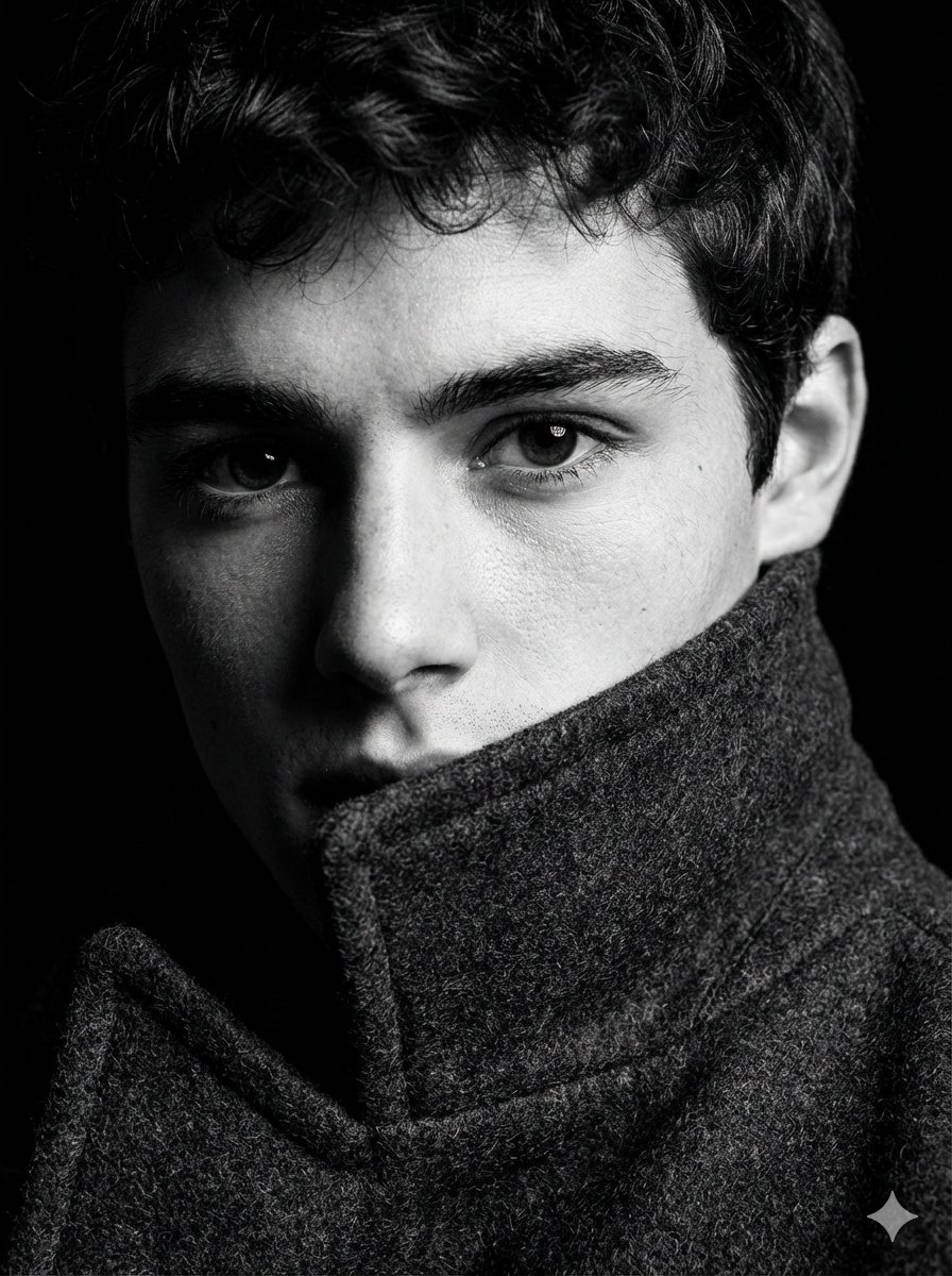 Extreme Close-Up High-Contrast Portrait Prompt