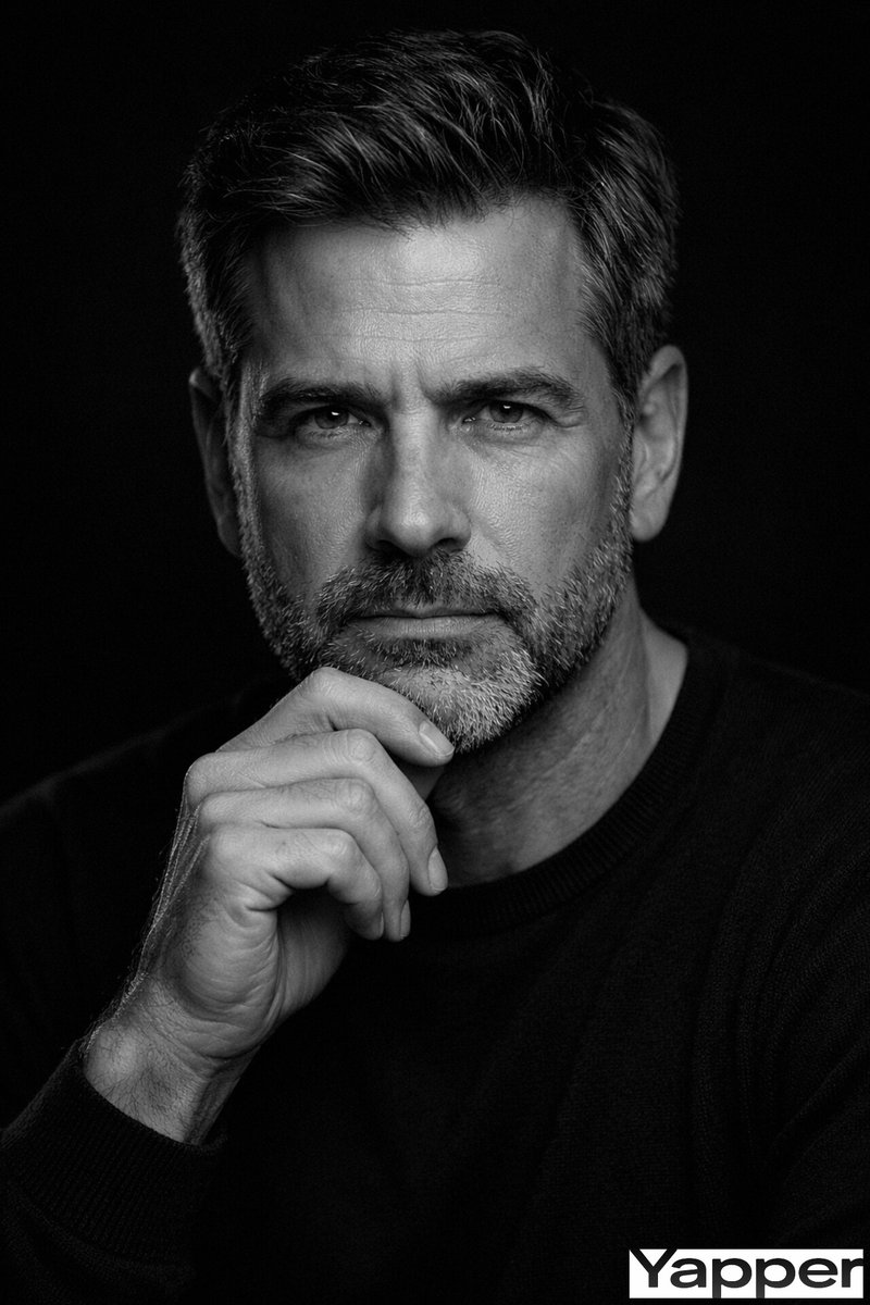 Fine-Art Cinematic Monochrome Studio Portrait Prompt (Reference Match) example