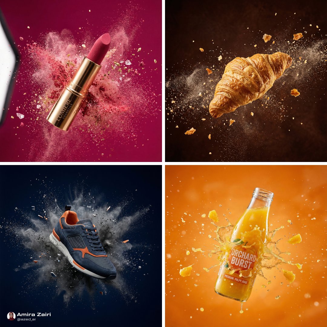 Explosive Mid-Air Product Shot example
