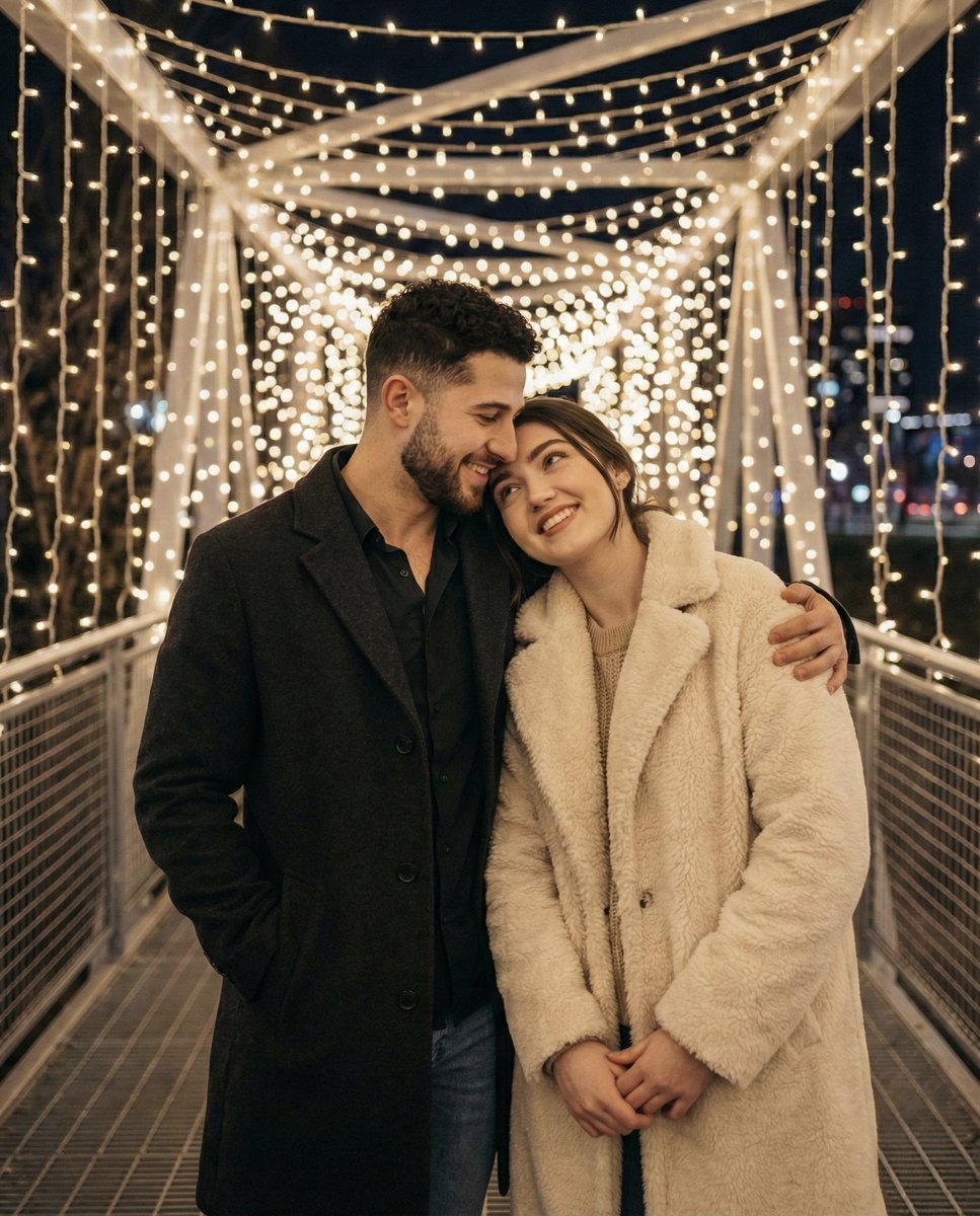 Romantic Winter Couple Portrait with Identity Lock