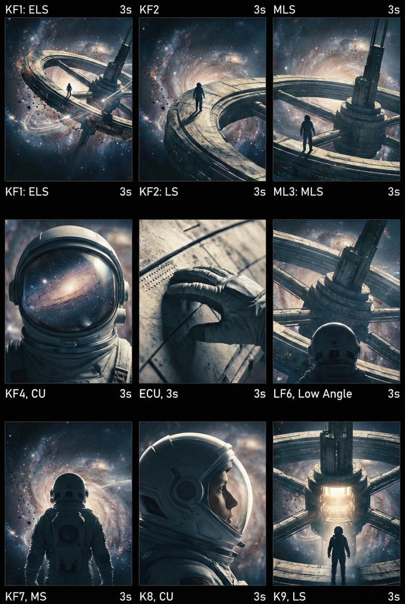 Cinematic AI Video Keyframe Generation Prompt example