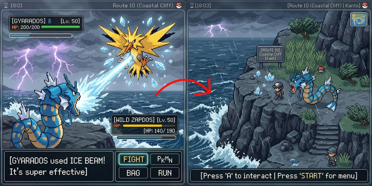 Pokémon Overworld Screenshot Generation example