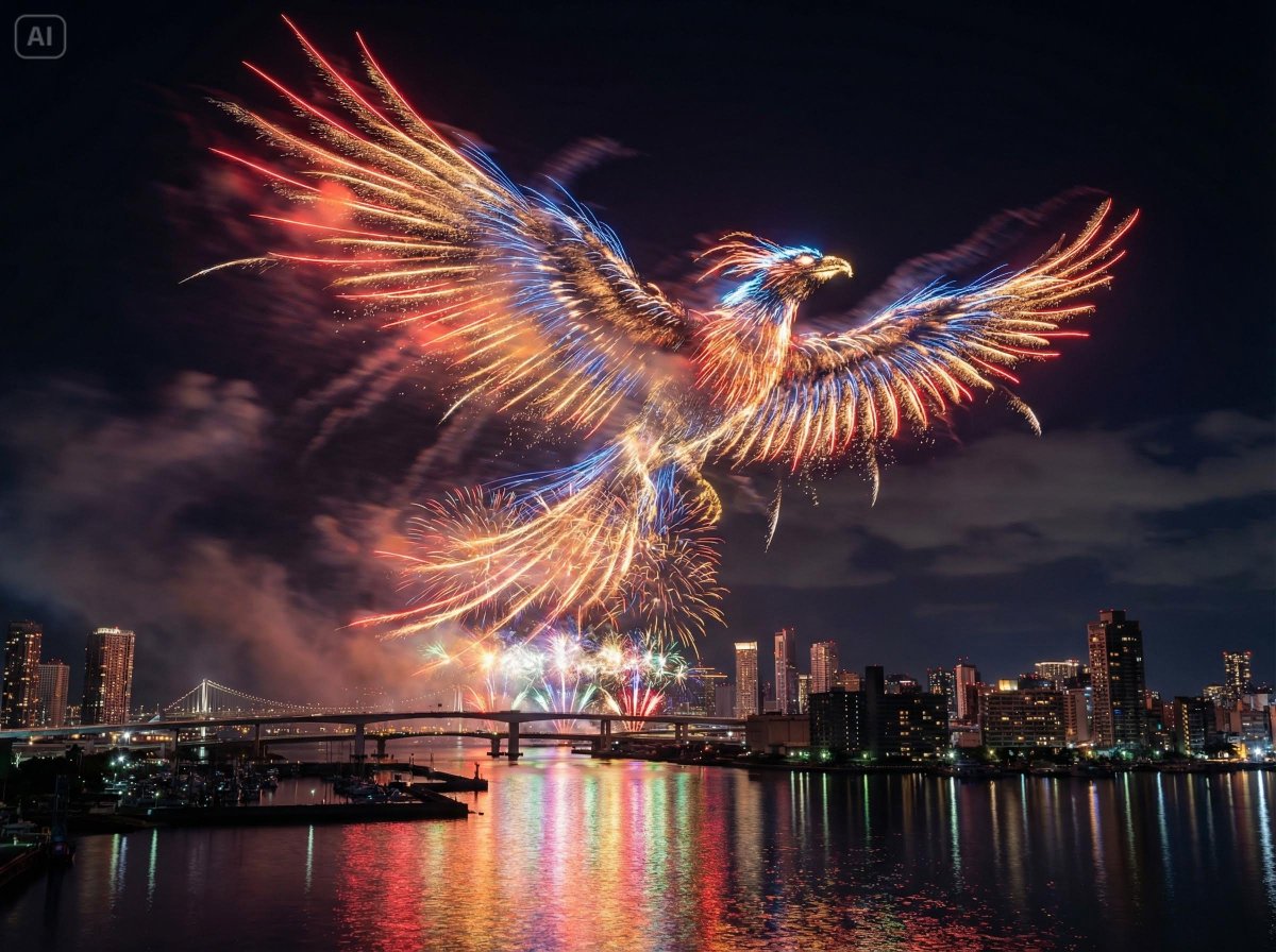 Photorealistic Fireworks Display Prompt for Dreamina AI