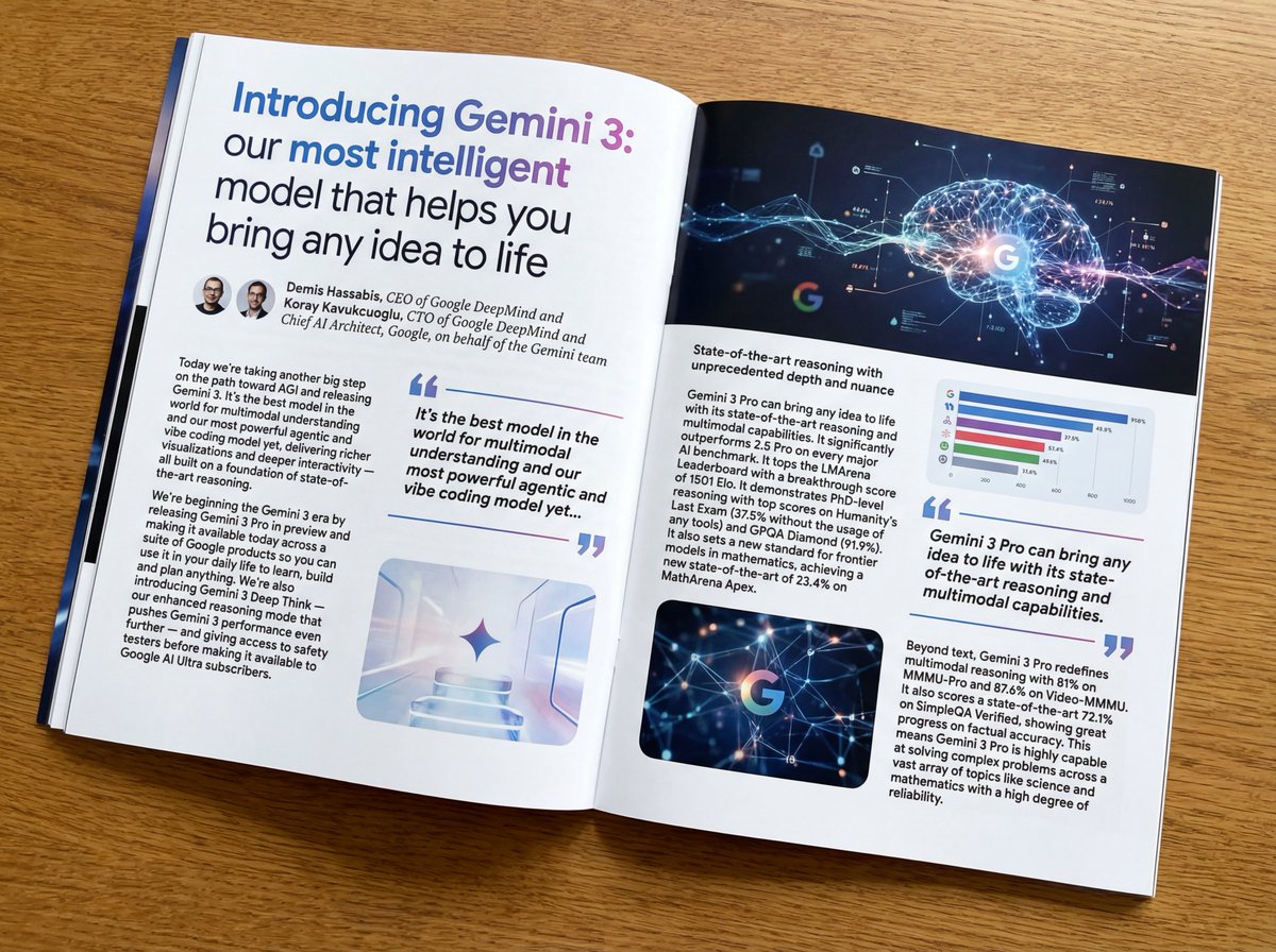 Glossy magazine article layout from text