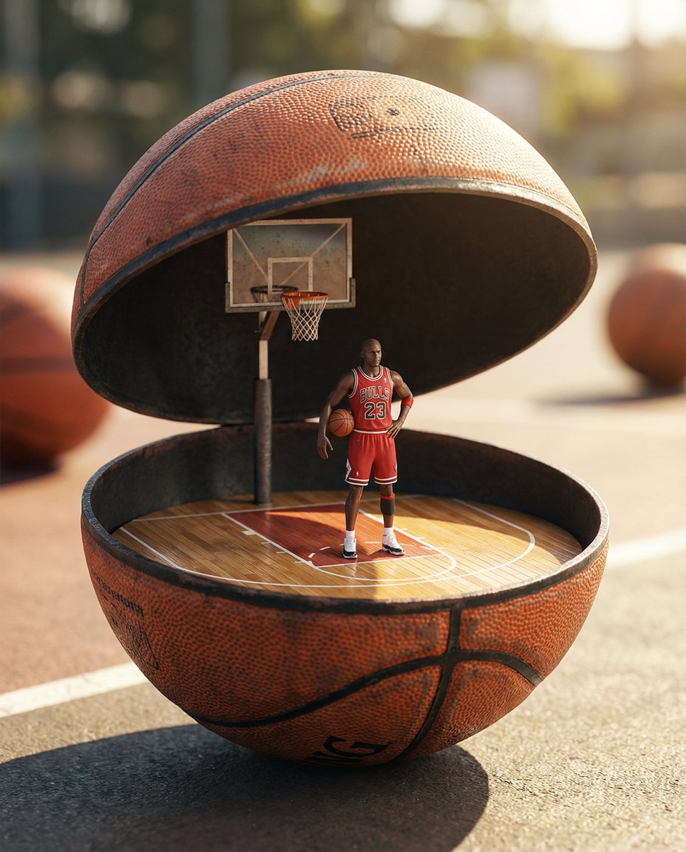 Miniature World Diorama Inside a Sphere