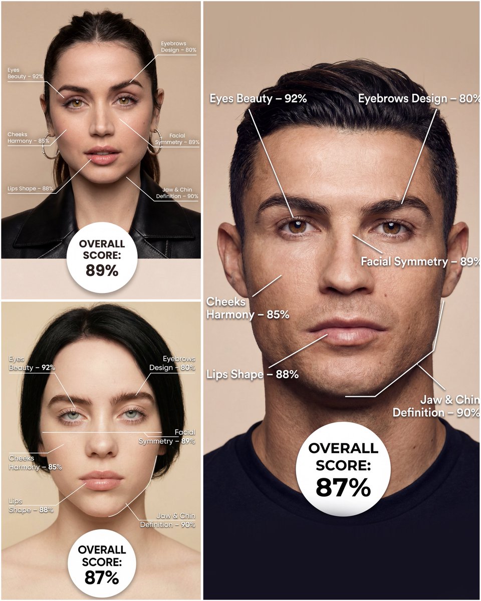 Futuristic facial age-checker infographic portrait