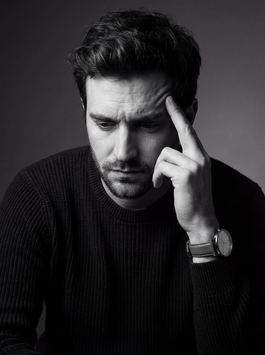 Monochrome Fine Art Portrait with Low-Key Lighting example