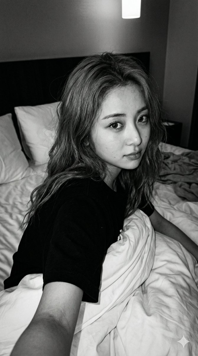 Black and White Noir Selfie of Kazuha