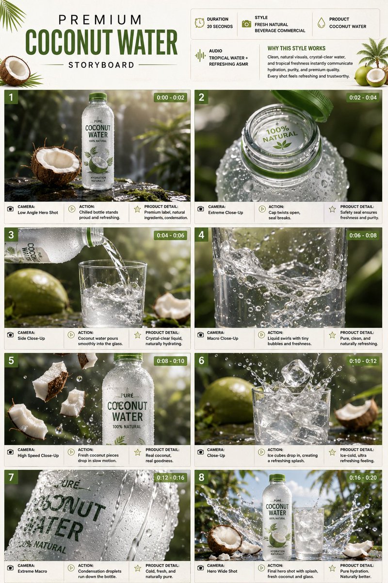 Coconut Water Product Storyboard