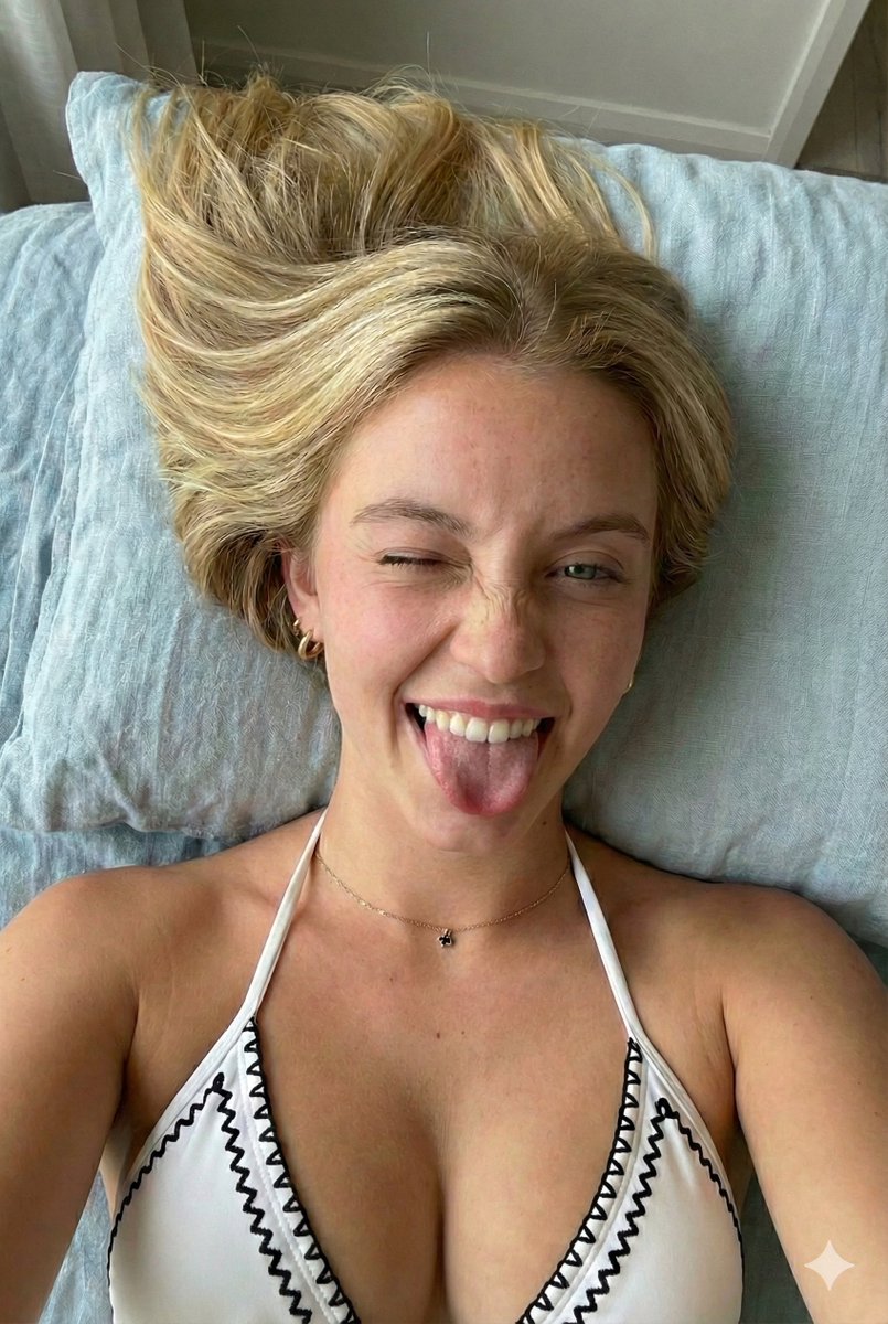 Playful Overhead Portrait with Winking Expression Prompt