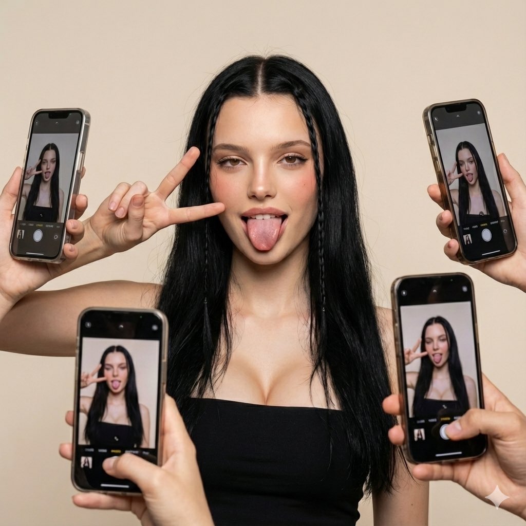 Social Media Influencer Studio Shoot with Mirrored Phones example